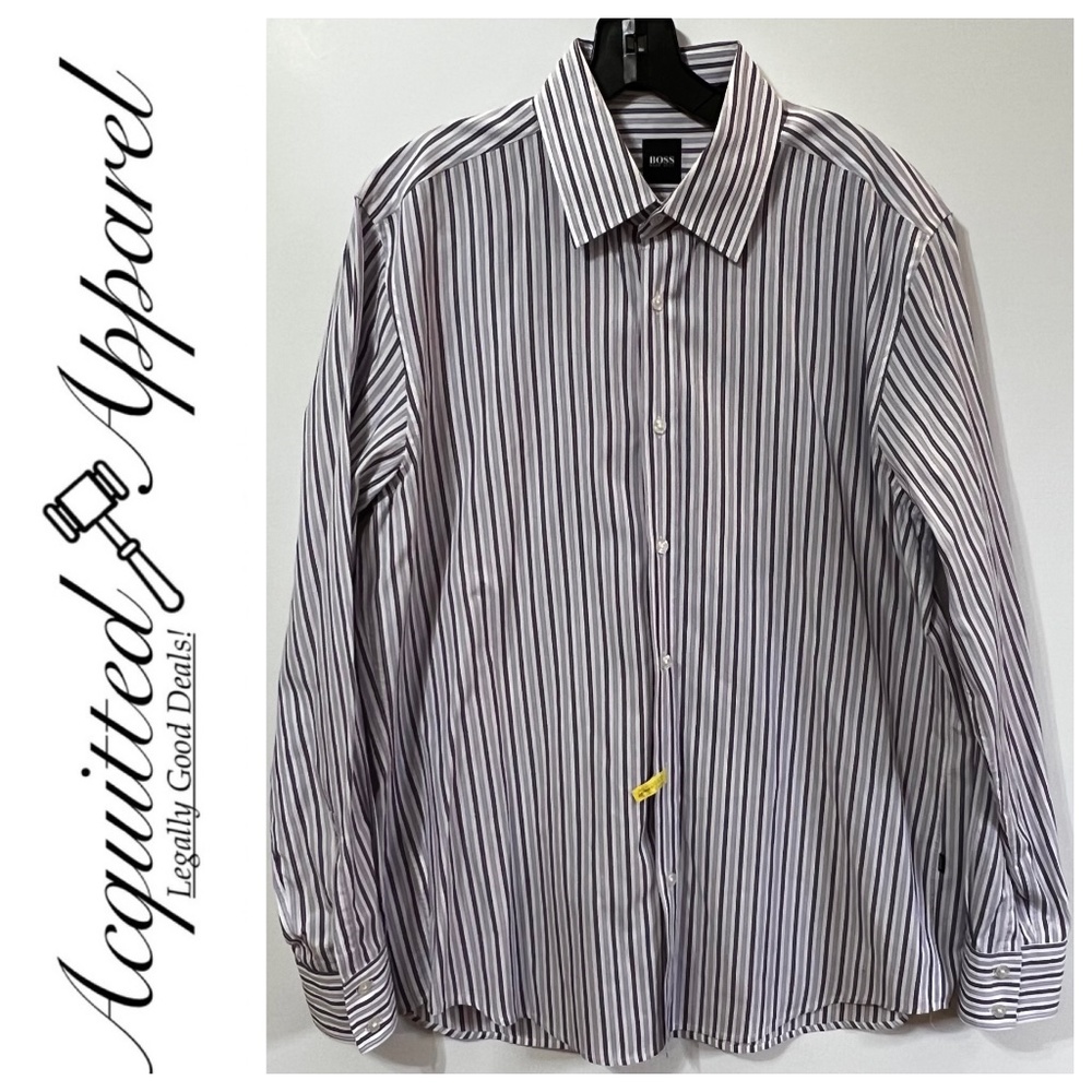 Hugo BOSS Men's Striped Dress Shirt Size Large